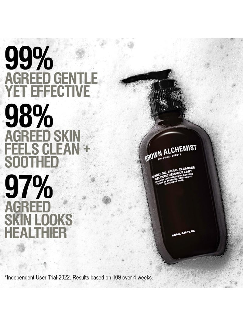 Grown Alchemist Gentle Gel Facial Cleanser (200ml) with Bergamot and Rosebud. Hydrating Exfoliating Face Wash with Willow Bark, a Salicylic Acid Alternative. Natural Facewash
