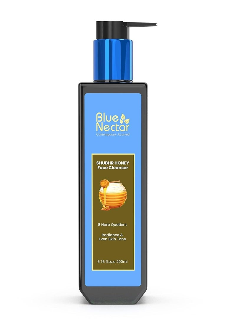 Blue Nectar Ayurvedic Honey and Aloevera Face Wash and Makeup Remover | Daily Facial Cleanser for Women and Men | All Skin Types (8 Herbs, 6.76 Fl Oz)