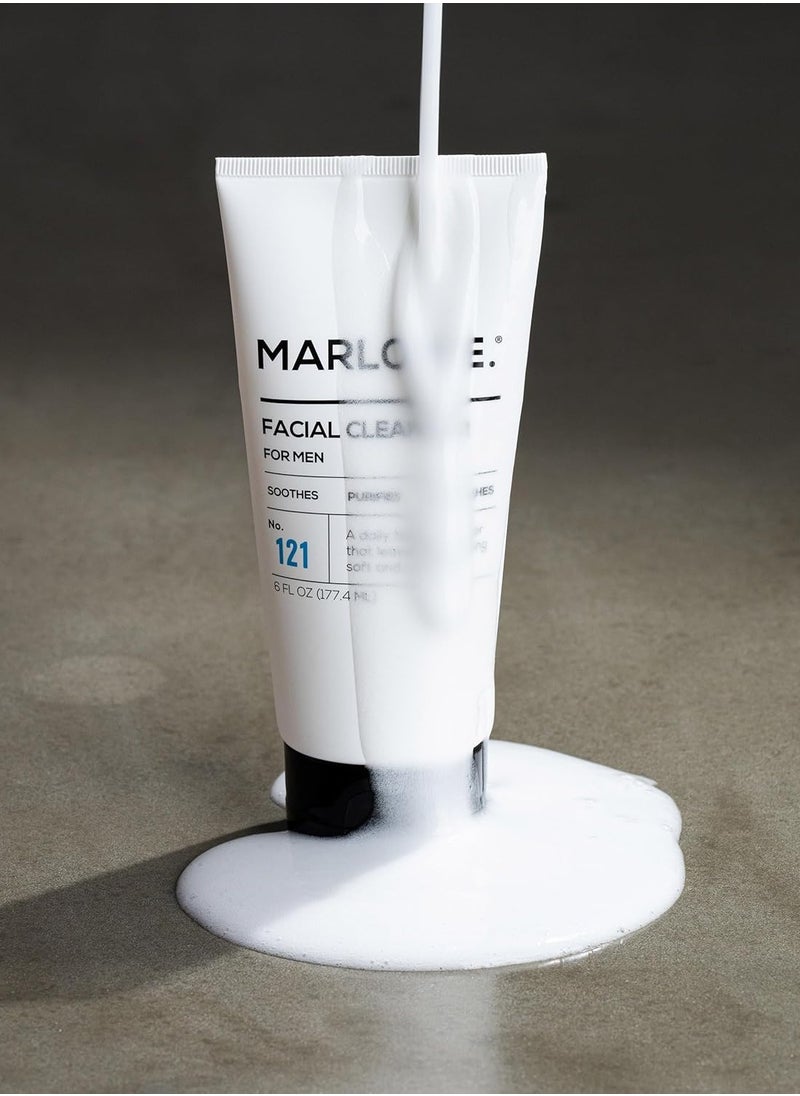 MARLOWE. No. 121 Men's Facial Cleanser and MARLOWE. No. 123 Men's Facial Moisturizer |Daily Face Wash and Lightweight Face Cream | Light Fresh Scent | Natural Ingredients