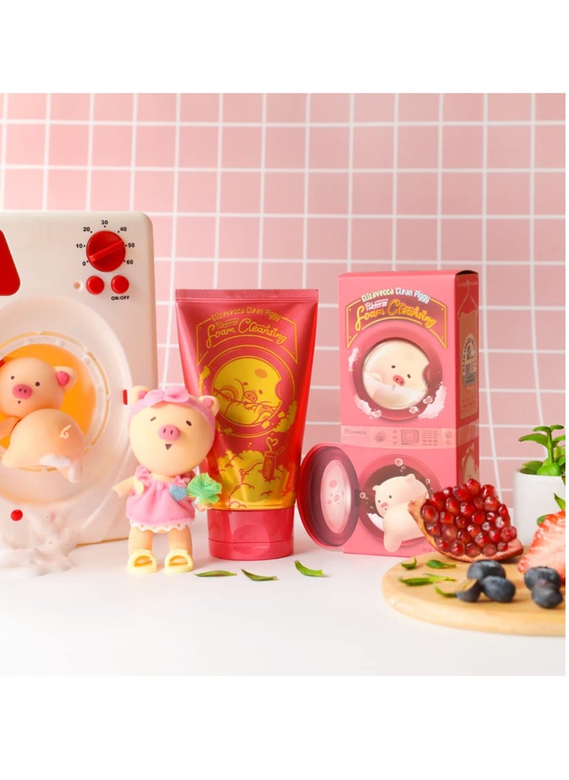 Elizavecca Clean Piggy Pink Energy Foam Cleansing 120ml/4.06 - Wash Off Face Wash/Wash off/Facial Cleanser for Oily Skin/Daily Face Wash review/Removes Make-Up