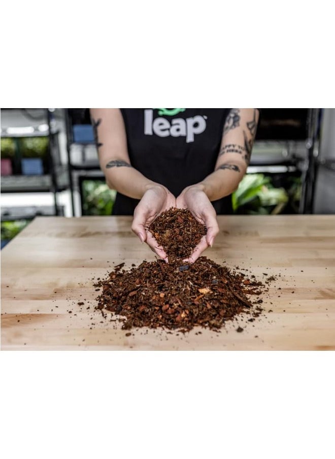 Leap Habitats Living Earth Substrate - Bioactive Ready Terrarium Bedding Mix for Reptiles, Frogs, Snakes, Geckos, and Lizard Habitats, Supports Microfauna with Coconut Coir, Sphagnum, Fir Bark
