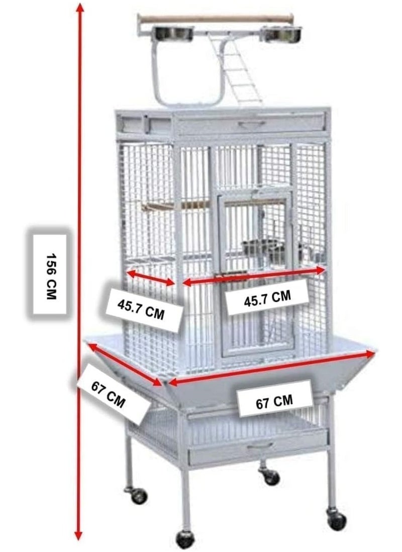 Bird Cage (A10) - 67 x 67 x 156cm White