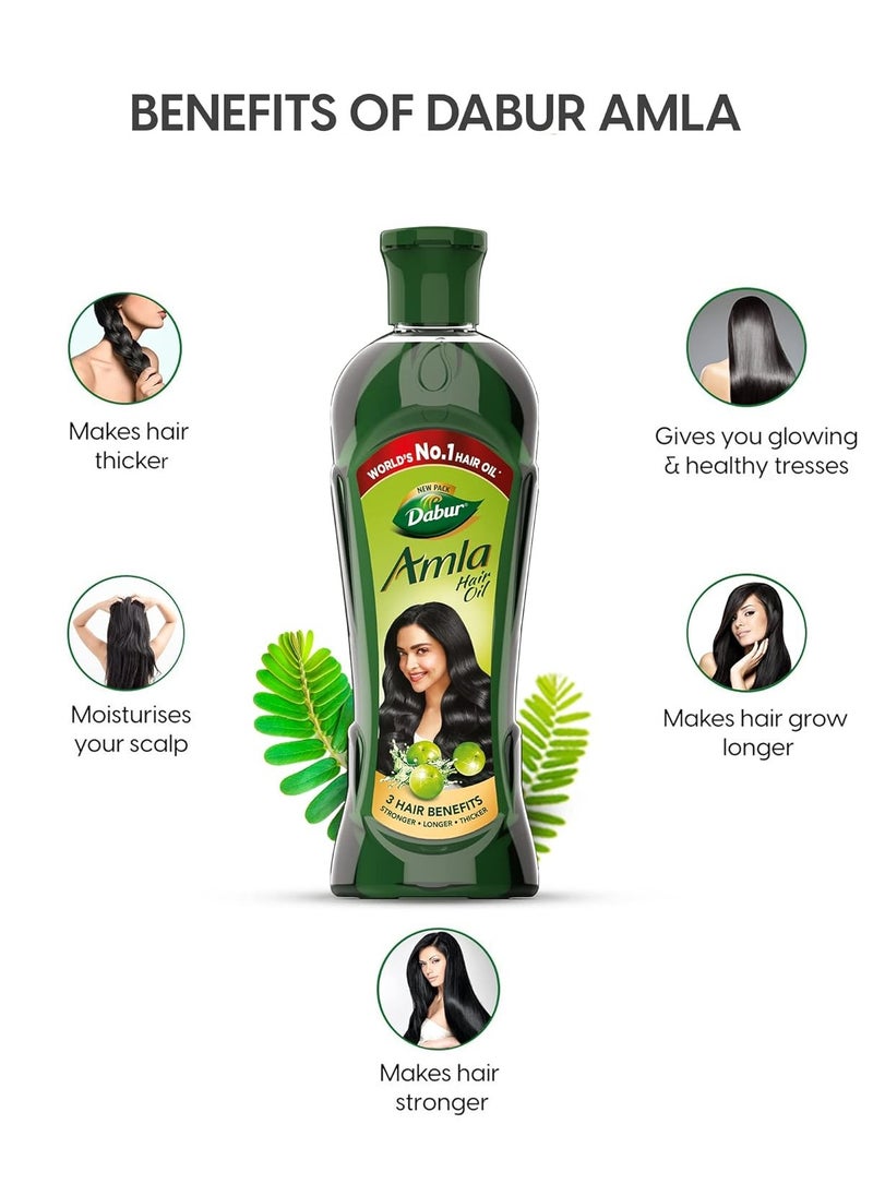 Dabur Amla Hair Oil - 550 ml For Strong Long and Thick hair Nourishes Scalp Controls Hair Fall Strengthens Hair and Promotes Hair Growth