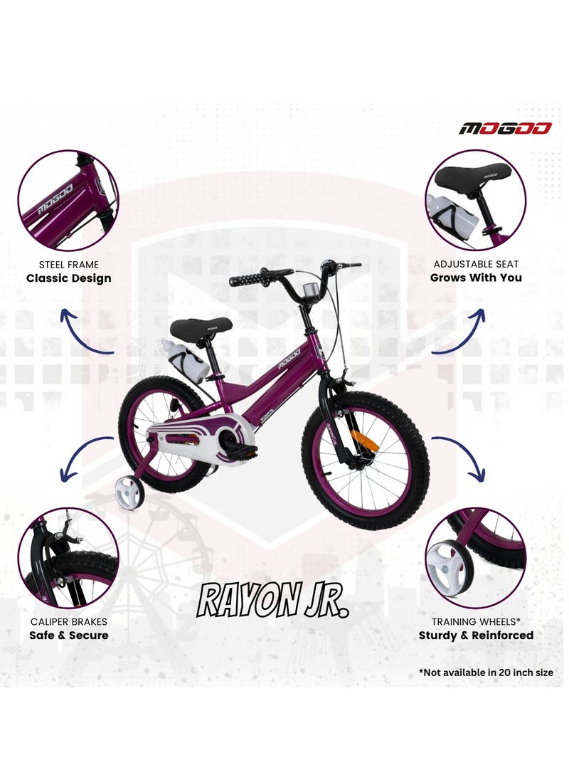 Mogoo - Rayon Junior 2.0 100% Assembled Kids Bicycle 14 Inch - Purple