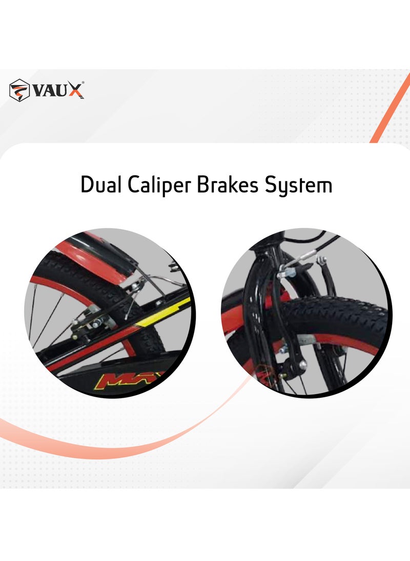 Max Mountain Bike || 20 Inch Wheel Size || For Kids || Adjustbale Seat ||Red