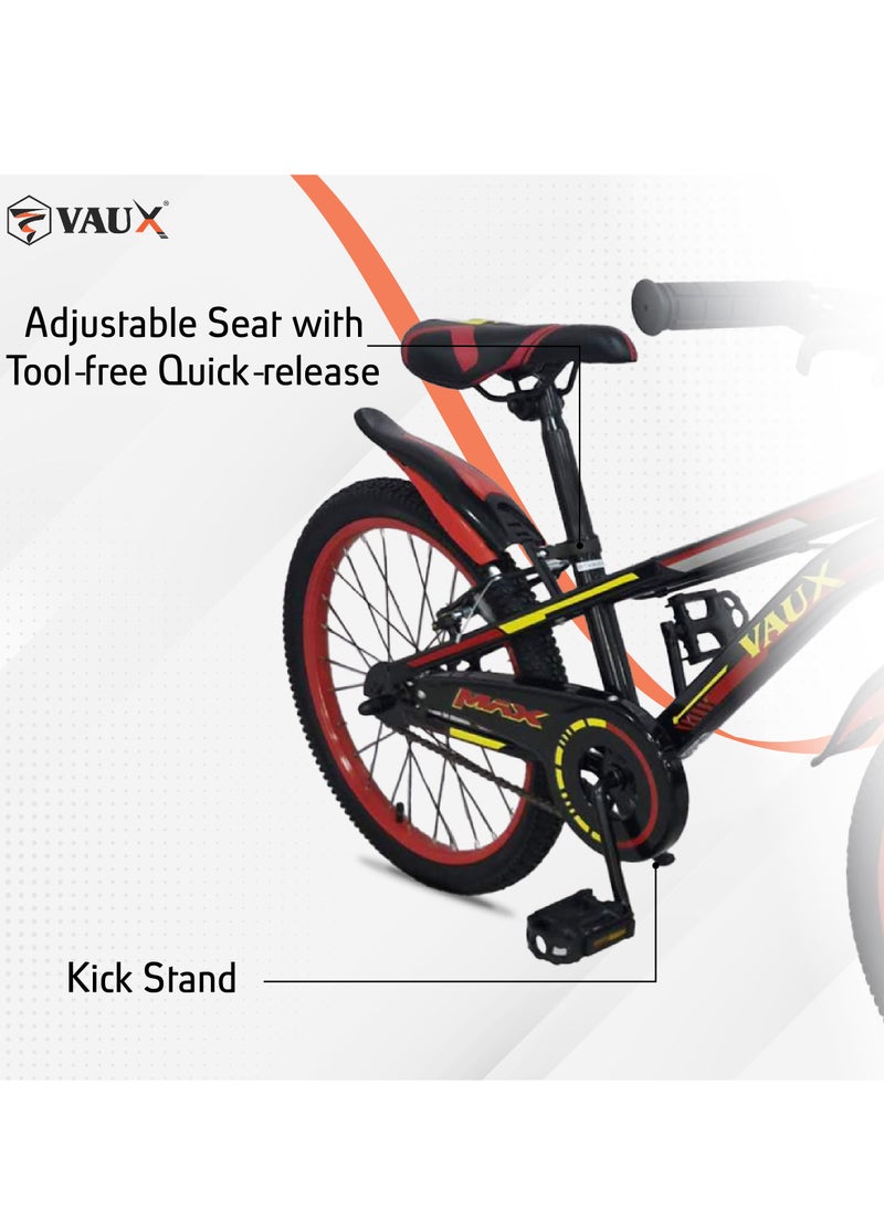 Max Mountain Bike || 20 Inch Wheel Size || For Kids || Adjustbale Seat ||Red