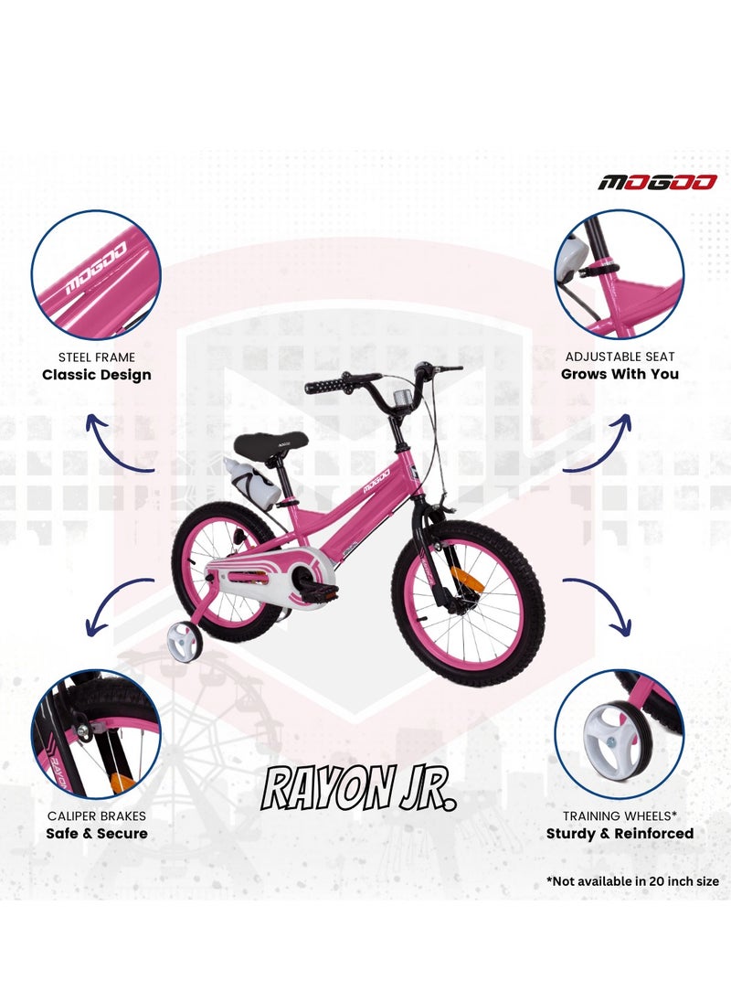 Mogoo - Rayon Junior 2.0 100% Assembled Kids Bicycle 16 Inch - Pink