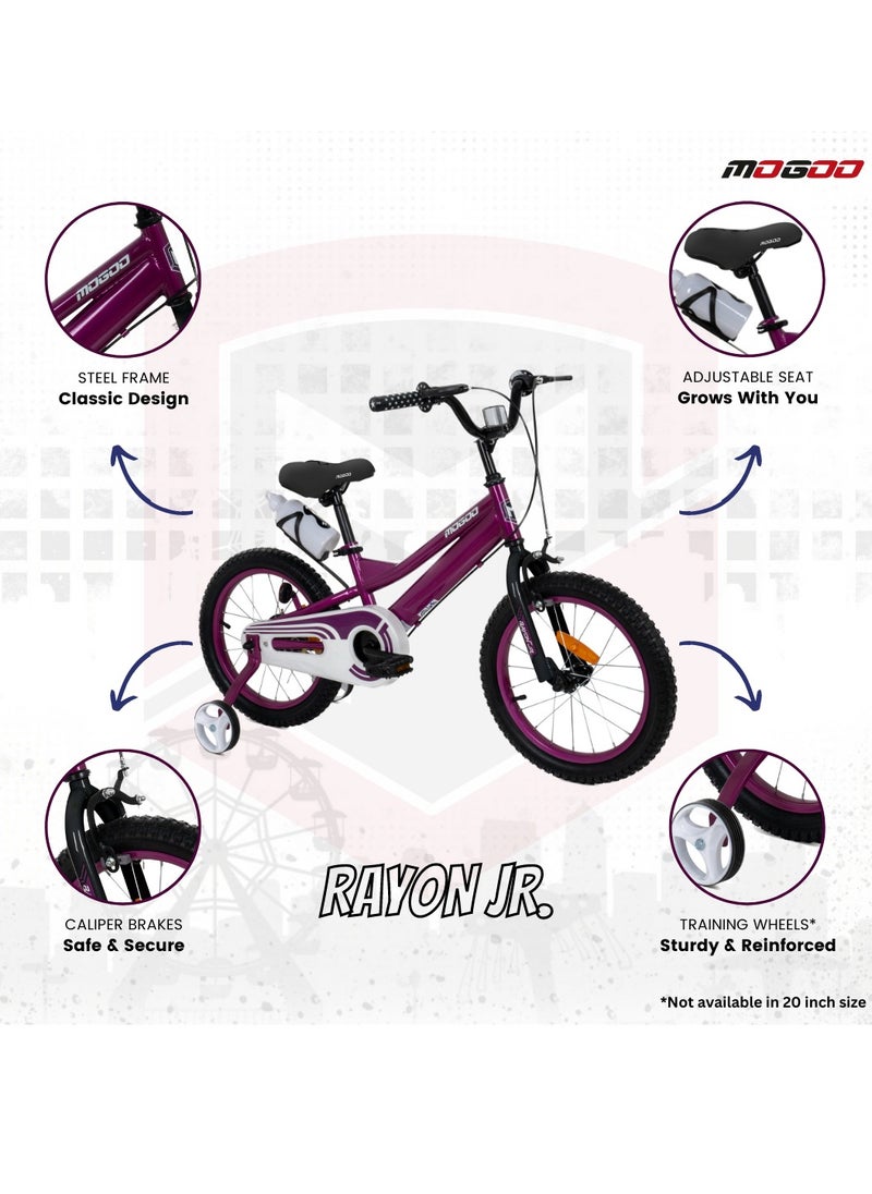 Mogoo - Rayon Junior 2.0 100% Assembled Kids Bicycle 16 Inch - Purple