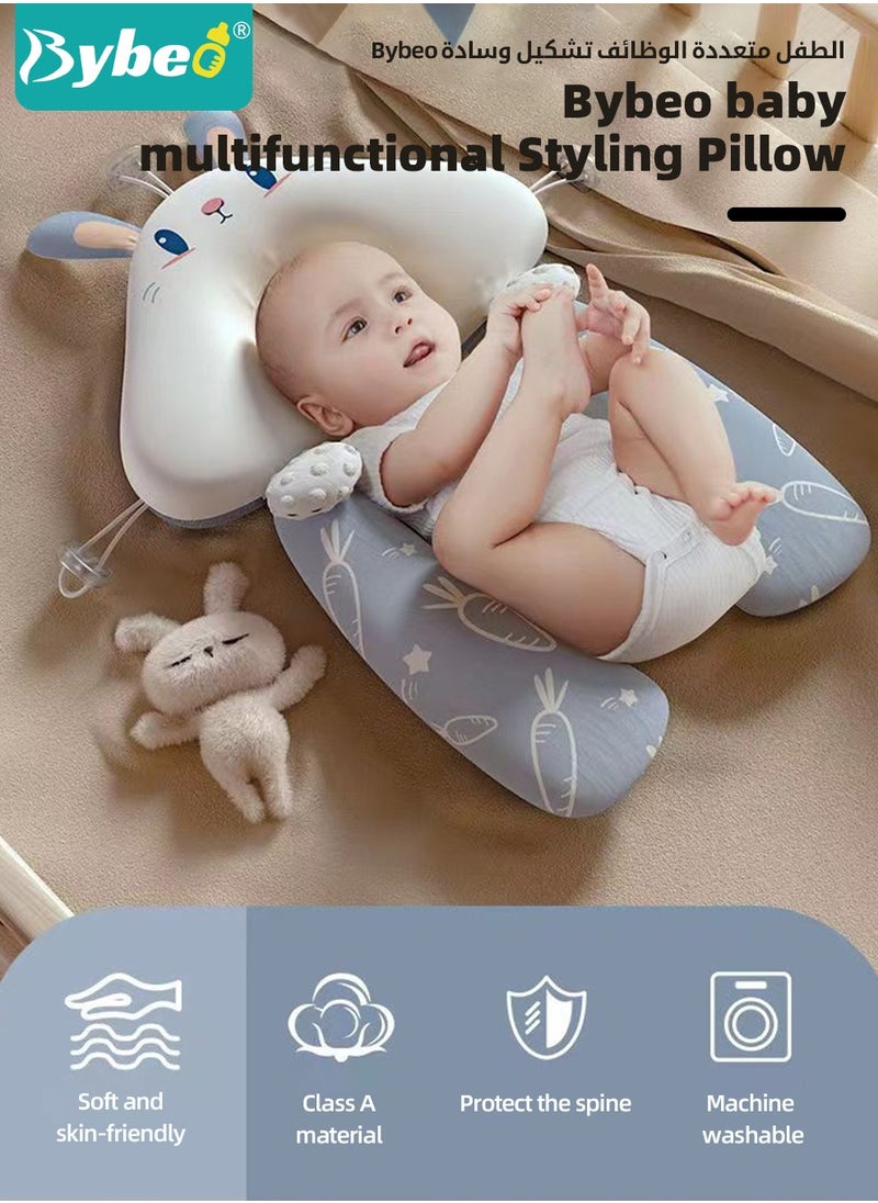 Baby Nursing Pillow, Baby Head Shaping Pillow, Newborns Nursing Sleeping Pillow, Infant Head Support with U-shaped Legs For Boys and Girls, Superior Quality, Adjustable and Removable