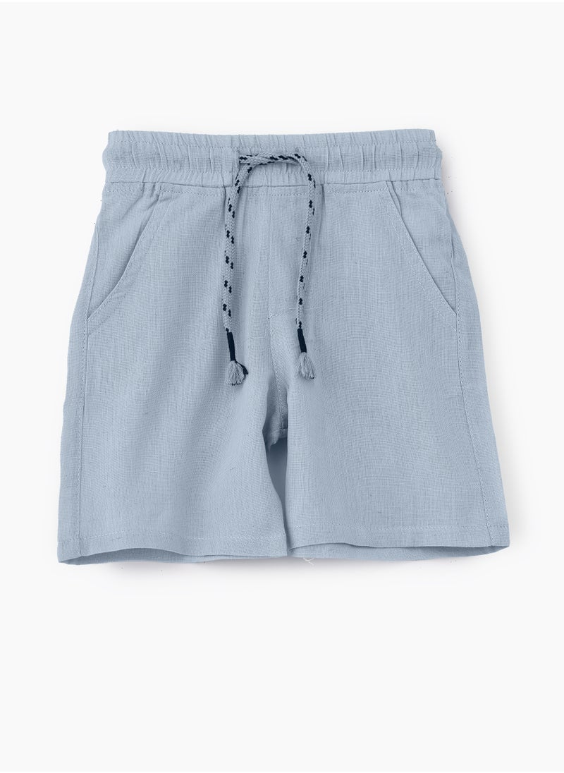 Soft Cotton Shorts for Boys - Light Blue