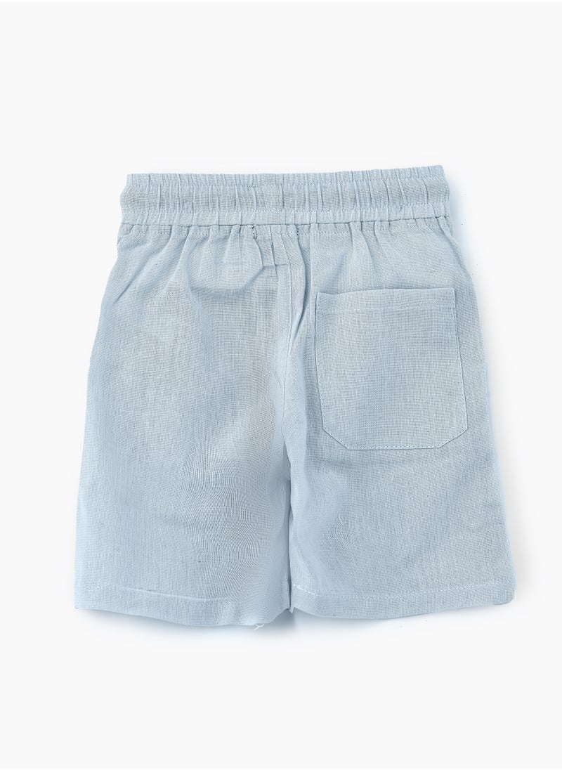 Soft Cotton Shorts for Boys - Light Blue