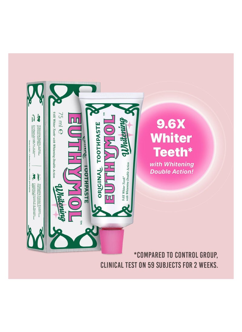 Whitening Toothpaste,Stain Removal in 2 Weeks, Long-Lasting Freshness for Sensitive Gum and Teeth. Bad Breath,Cavity Prevention,6X75ml,Pack of 6