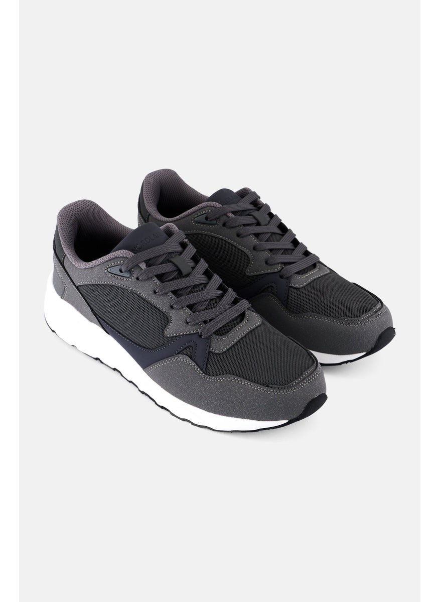 Men Lace Up Casual Shoes, Dark Grey