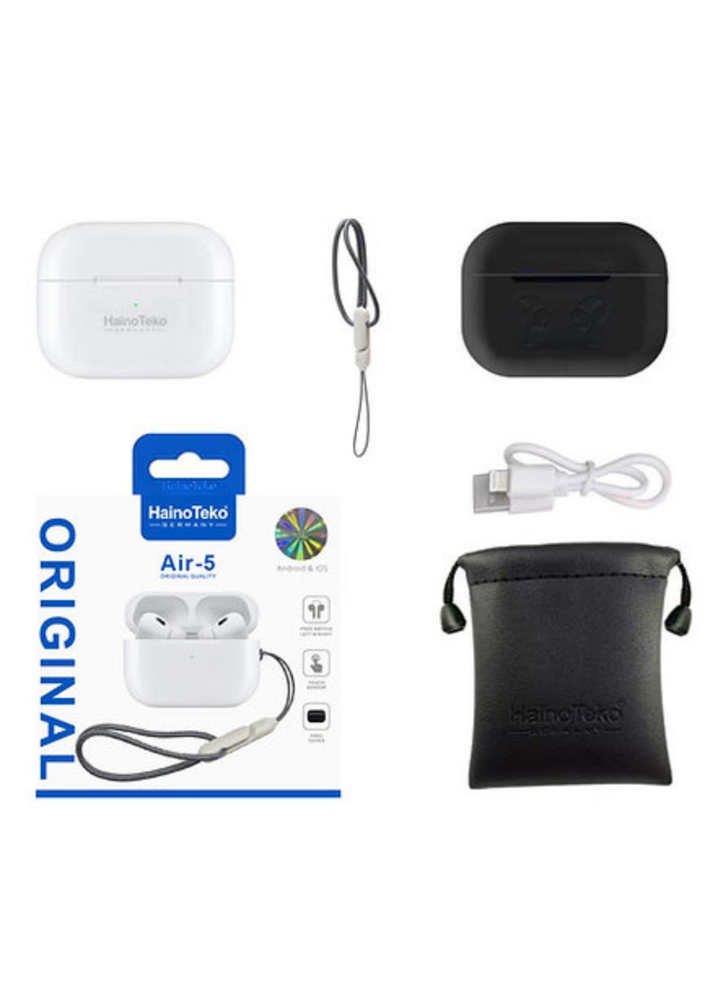 Haino Teko Germany Air 5 True Wireless ANC Earbuds – High Bass Sound, HD Mic, Touch Control, Charging Case, Compatible with Android & Tablets