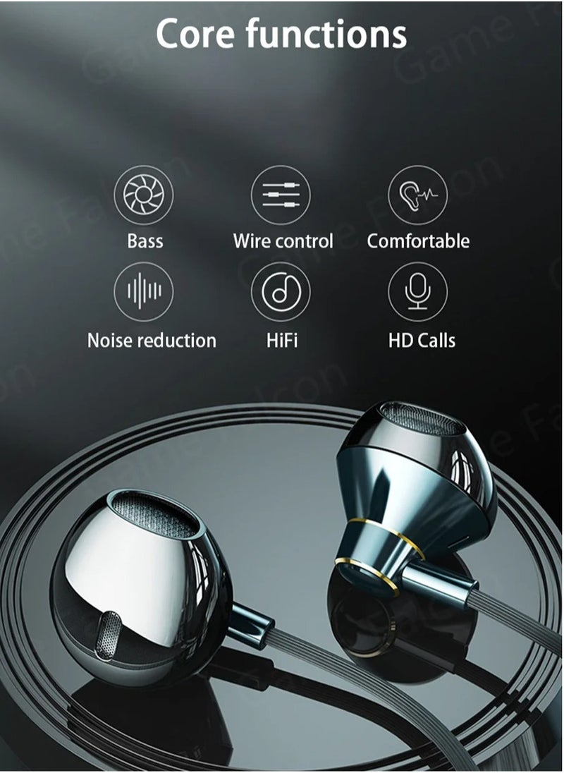 Wired Earbuds, Hifi Bass Stereo Game Headphones, Lightweight Universal Hand Free Wired Headsets, Durable Portable Clear Sound Earphones With Built In Mic, (1pc, 3.5mm Black)