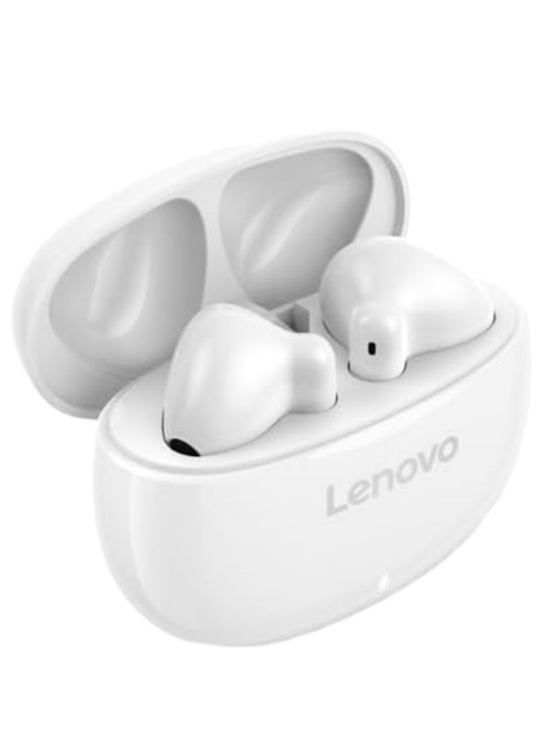 E310 True Wireless Stereo Earbuds, Bluetooth 5.3, 13mm Drivers, AI Call Noise Reduction, 20 Hours Playtime, USB-C Charging, Lightweight - White, with 1-Year Replacement Warranty White
