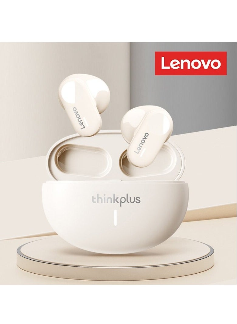 LP19 Bluetooth Earphones, Comfortable Lightweight Wireless Earbuds, HIFI Sound Quality In Ear Sports Headphones, Waterproof Music Headset With Dual HD Microphone, (1pc, Beige)