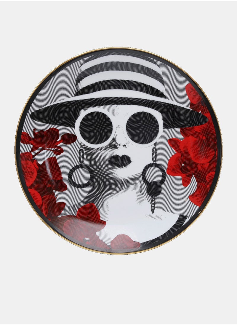 PLATE PORCELAIN MRS. WHITE - DIAM. 24 CM