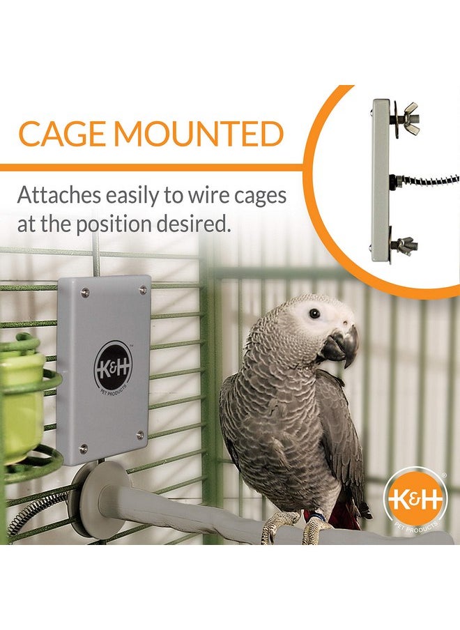 K&H Pet Products Snuggle-Up Bird Warmer, Caged Bird Heater for Medium/Large Exotic Birds Like Cockatoos, Macaws, African Grays, Bird Heater for Cage - Gray Large 4 X 7 Inches