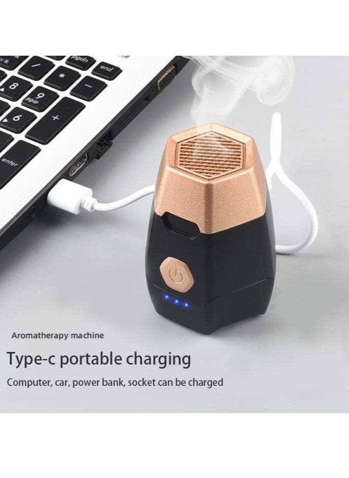 Well-Designed Aroma Diffuser, Portable Smart Electronic Incense Burner, Car Mini Aroma Diffuser, Safe and Intimate Fragrance Device for Home, Office, or Car – Black, Compact & Stylish Aroma Therapy Solution.