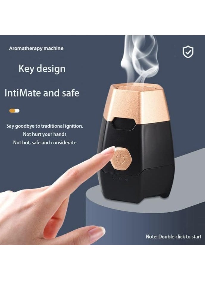 Well-Designed Aroma Diffuser, Portable Smart Electronic Incense Burner, Car Mini Aroma Diffuser, Safe and Intimate Fragrance Device for Home, Office, or Car – Black, Compact & Stylish Aroma Therapy Solution.