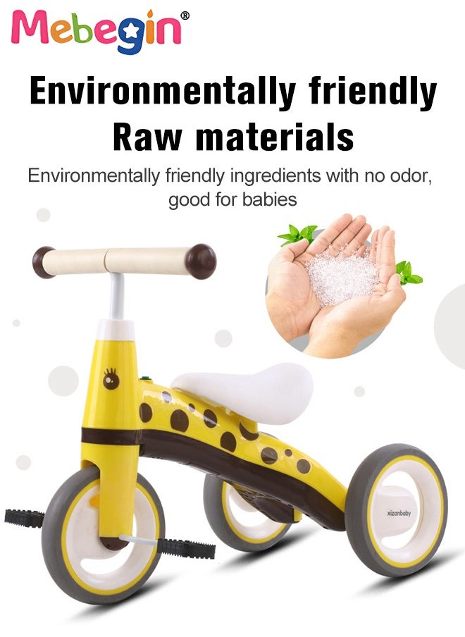 3-Wheel Balance Bike, Ride-On Tricycle with Music Button, Toddler Safe Trikes with Anti-slip Pedals and Comfortable Seat, Cartoon Training Bicycle, Easy Assembly, Ideal Gift for Kids