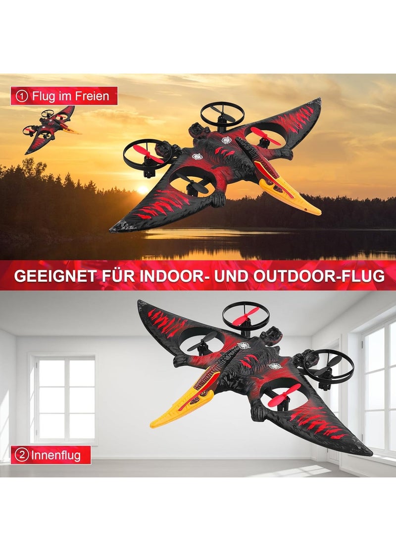 RC Aeroplane 2.4GHz Remote Controlled Aeroplane L0713 Quadcopter Floating Fighter Aircraft RC Aeroplane RTF for Beginners/Children/Adults, USB Charging, Red