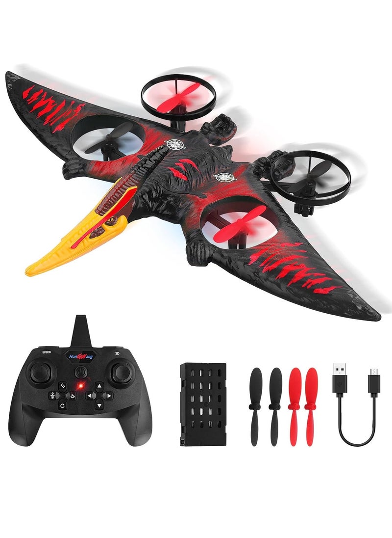 RC Aeroplane 2.4GHz Remote Controlled Aeroplane L0713 Quadcopter Floating Fighter Aircraft RC Aeroplane RTF for Beginners/Children/Adults, USB Charging, Red