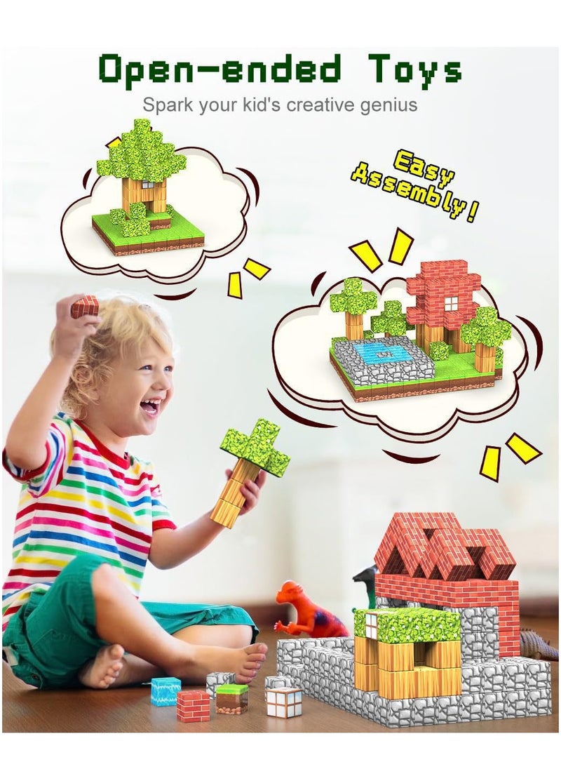 100PCS Magnetic Blocks, Kids Magnet Buliding Cube Set, STEM Educational Stacking Toys, Montessori Toys Birthday Gifts for Girls Boys