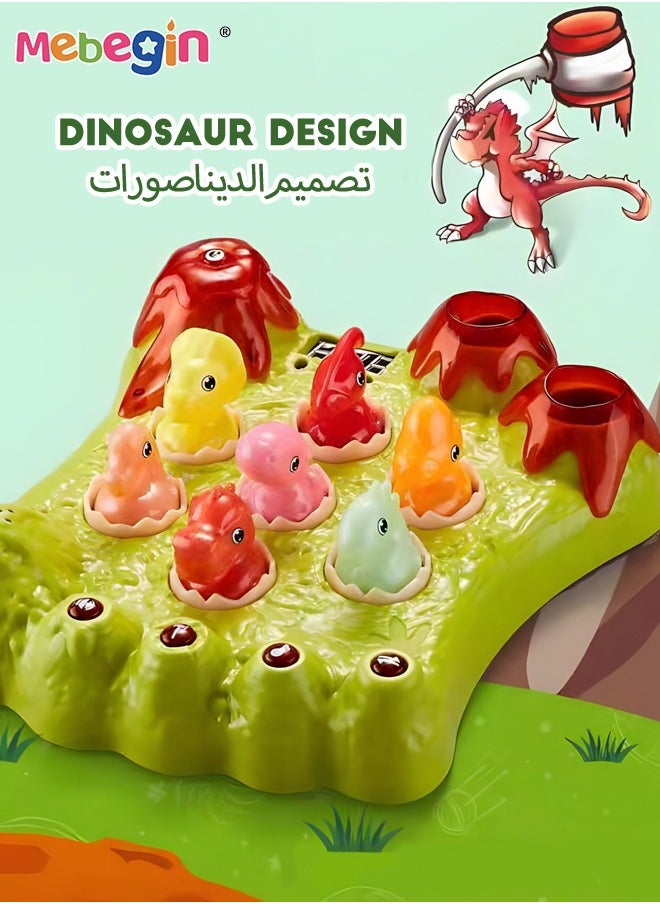 Whack A Dinosaur Game with Sound and Light, Interactive Dinosaur Game Pounding Toys with 2 Hammers, Fun Dinosaur Gopher Machine, Whack A Mole Game for Toddlers,  Fun Creative Board Game, Suitable Ki