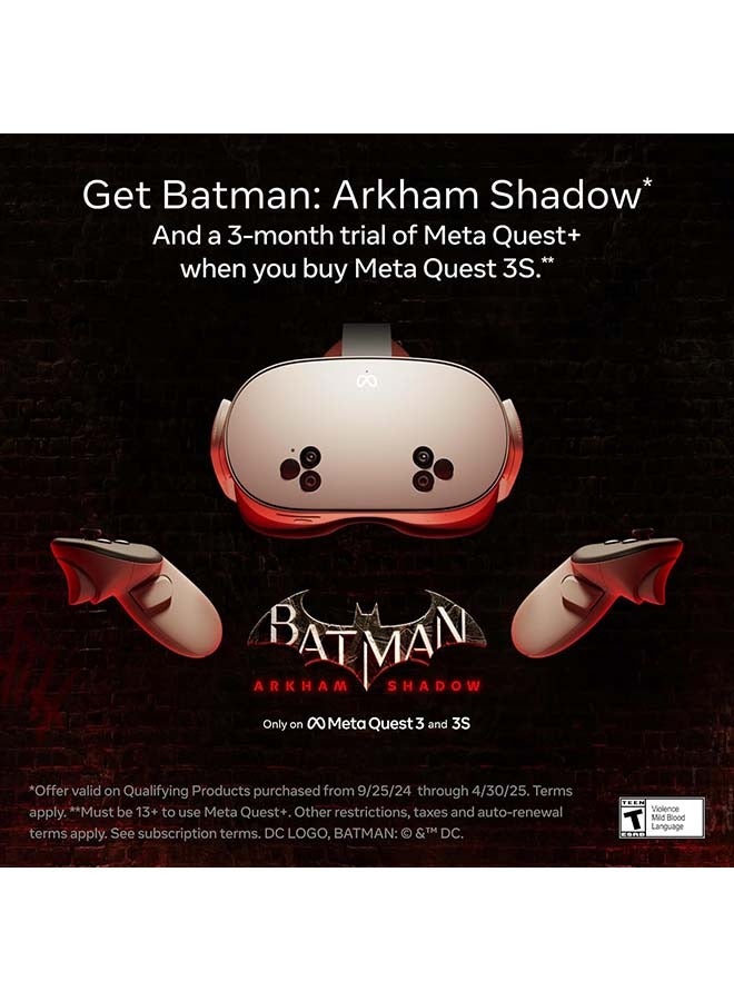 Meta Quest 3S 128GB Get Batman: Arkham Shadow and a 3-Month Trial of Meta Quest+ Included — All-in-One Headset white