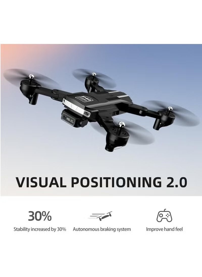 P40 Drone with Dual Camera – Remote Camera Mode Adjustment, Visual Positioning System, 4K HD Aerial Photography, Foldable & Portable Design, Includes Travel Suitcase, Ideal for Vlogging, Aerial Shots, and Outdoor Exploration