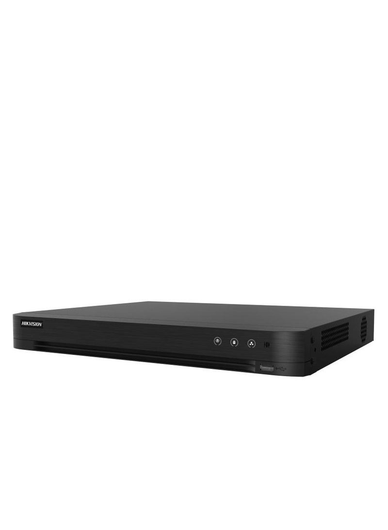 32-ch 1080p 1U H.265 AcuSense DVR, H.265 Pro+ Compression Technology, Up to 1080p @ 15 fps Encoding, Up to 40 Network Cameras, 32 Kbps to 10 Mbps Video Bitrate, Black | iDS-7232HQHI-M2/S (No HDD)