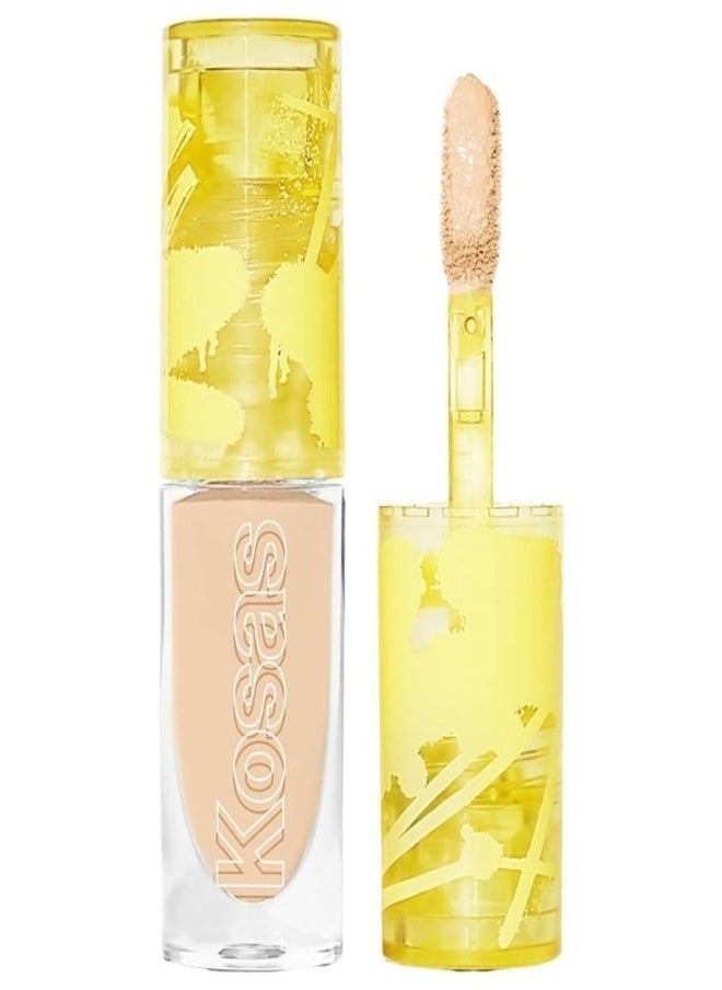 Kosas Mini Revealer Super Creamy + Brightening Concealer with Caffeine & Hyaluronic Acid , Tone 04 N - Light Medium with Golden Undertones 2ml