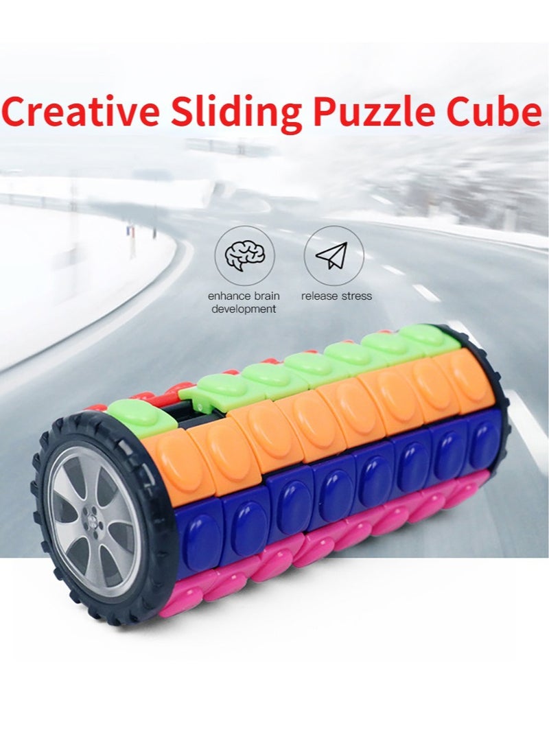 Cylinder Puzzle Toy, Creative 3D Rotating Slid Cube Puzzle, Lightweight And Portable Stress Relief Magic Cube Toy, Decompression DIY Rotate And Slide Toy For Kids, (1pc, 7 Layers)