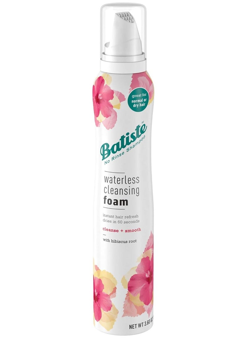 Batiste Waterless Cleansing Foam Cleanse and Smooth with Hibiscus Root, 3.60 OZ