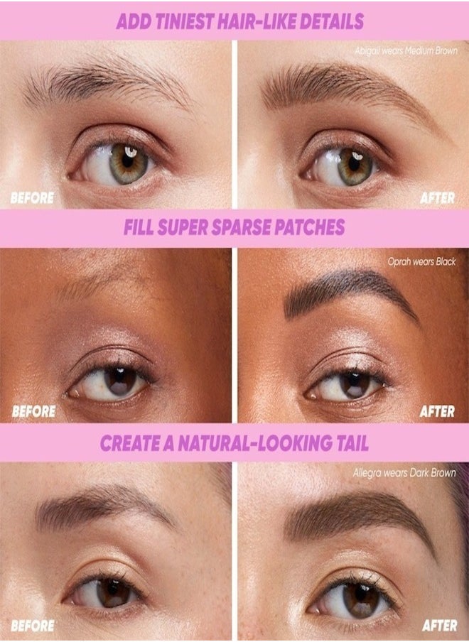 Kosas Brow Pop Nano Ultra-Fine Detailing & Feathering Eyebrow Pencil, Medium Brown - Neutral Medium Brown 0.03g