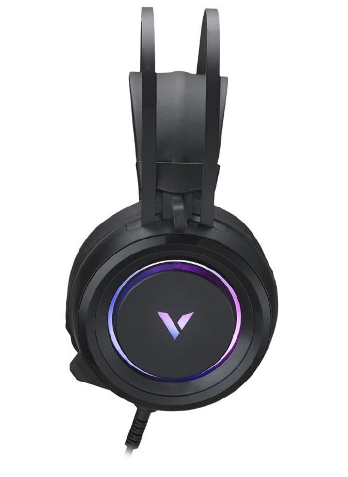 VH500C Gaming Headset Computer Headphone Virtual 7.1 Channel RGB Gaming with Mic for PS4 Computer Gamer FPS Xbox Black