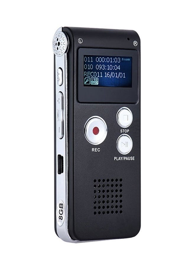 Digital Voice Recorder With MP3 Player OS0120 Black/Silver，Digital Voice Recorder 34GB Voice Recorder with Playback for Lectures - USB Rechargeable Dictaphone Upgraded Small Tape Recorder Device