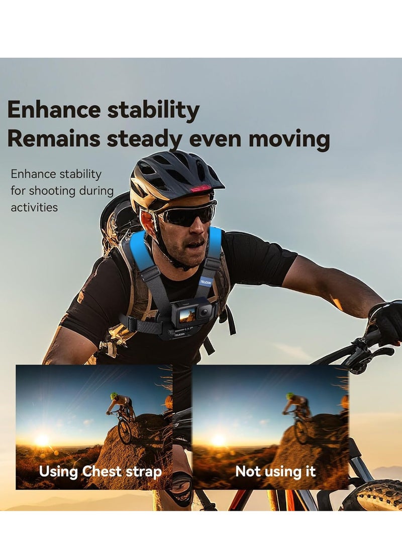 TELESIN Sports Camera Chest Mount Harness Quick Release Chest Strap Replacement for Hero 1211109 DJI OSMO Action X4X3 Action Camera Accessories