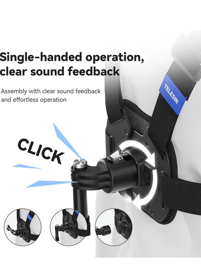 TELESIN Sports Camera Chest Mount Harness Quick Release Chest Strap Replacement for Hero 1211109 DJI OSMO Action X4X3 Action Camera Accessories