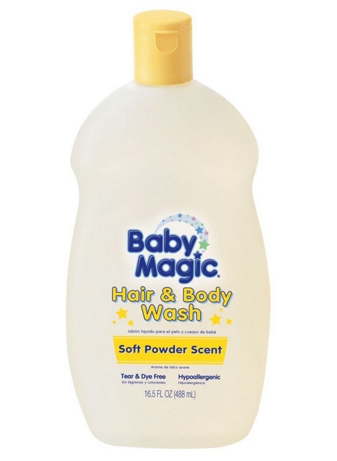 Baby Magic Hair And Body Wash 16.5 Ounce Soft Powder Scent (488ml) (2 Pack)