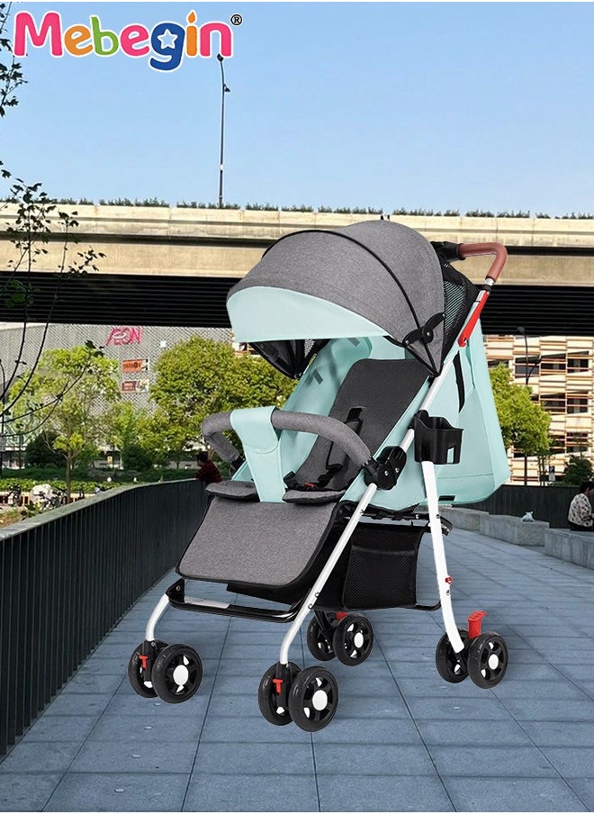 Lightweight Easy Fold Toddler Stroller And Baby Stroller, Travel Stroller With Canopy And Storage Basket, Multi-Position Recline, 4.3Kg Convenient One-Hand Fold, Airplane Stroller For Infants Newborn