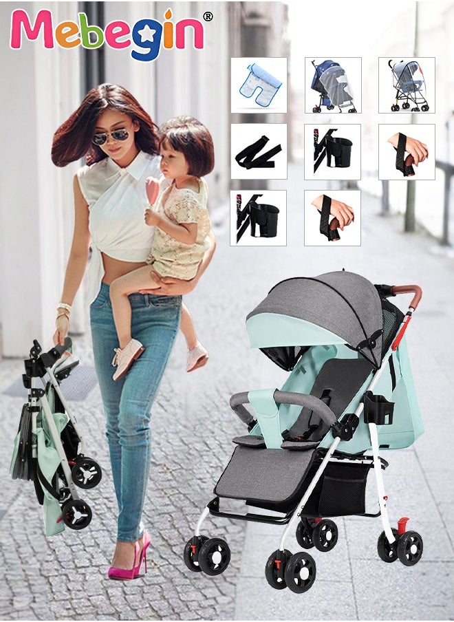 Lightweight Easy Fold Toddler Stroller And Baby Stroller, Travel Stroller With Canopy And Storage Basket, Multi-Position Recline, 4.3Kg Convenient One-Hand Fold, Airplane Stroller For Infants Newborn