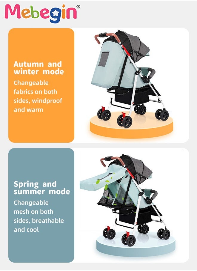 Lightweight Easy Fold Toddler Stroller And Baby Stroller, Travel Stroller With Canopy And Storage Basket, Multi-Position Recline, 4.3Kg Convenient One-Hand Fold, Airplane Stroller For Infants Newborn