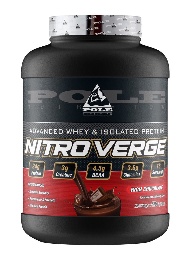 Nitro Verge Advanced Whey & Isolate Protein 5 lbs - Rich Chocolate