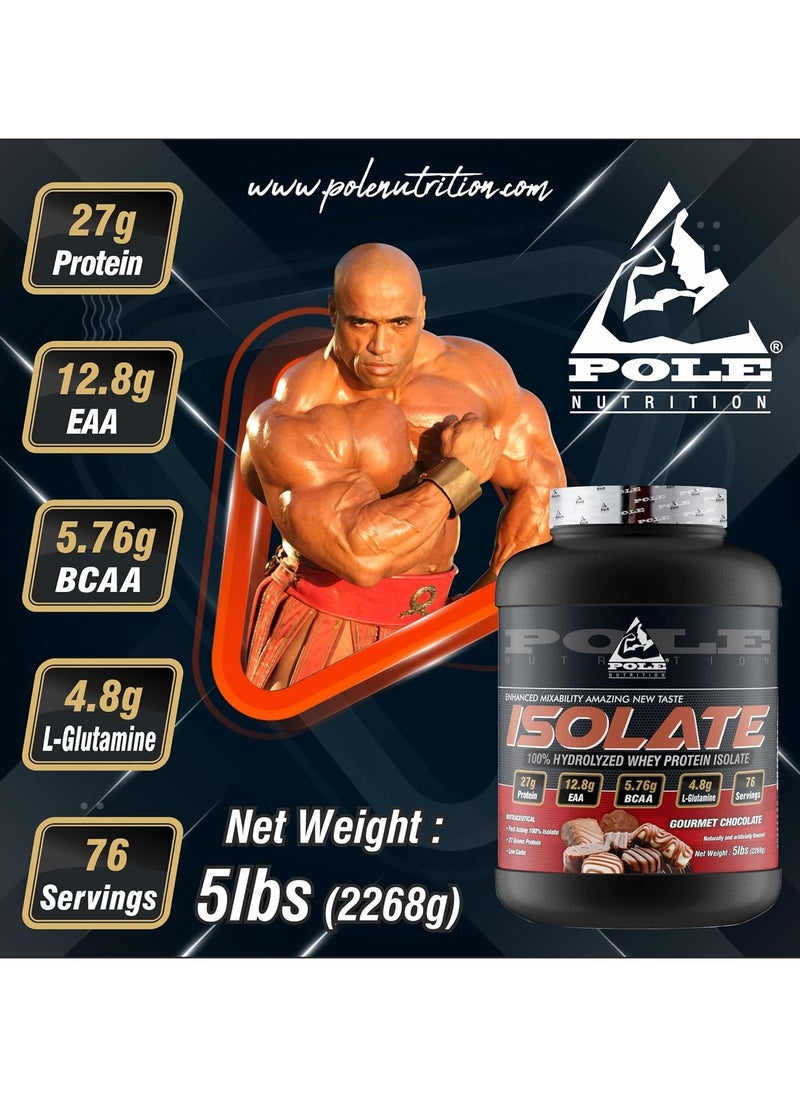 100%  Hydrolyzed Whey Protein Isolate 5 lbs - Rich Chocolate