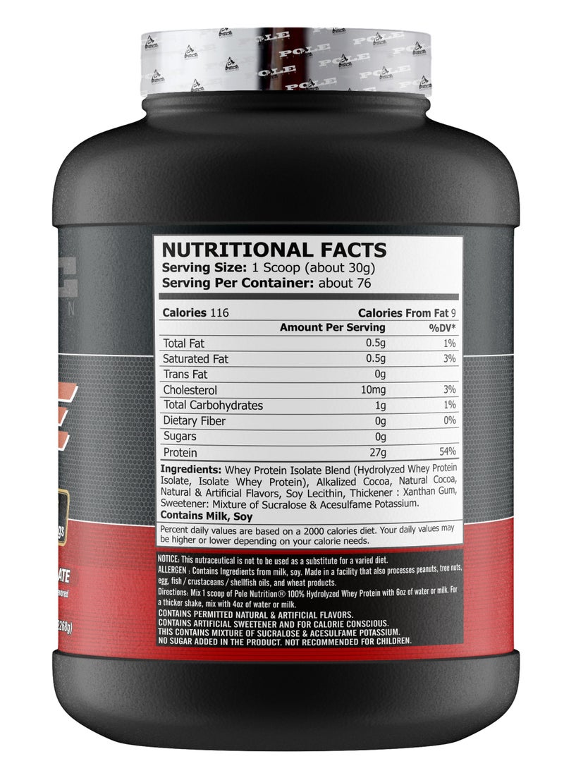 100%  Hydrolyzed Whey Protein Isolate 5 lbs - Rich Chocolate
