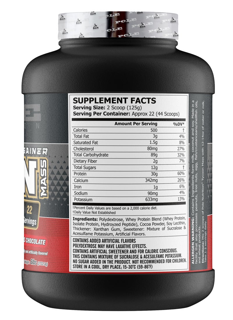 Tycoon Mass Gainer Protein 6lbs - Delicious Chocolate