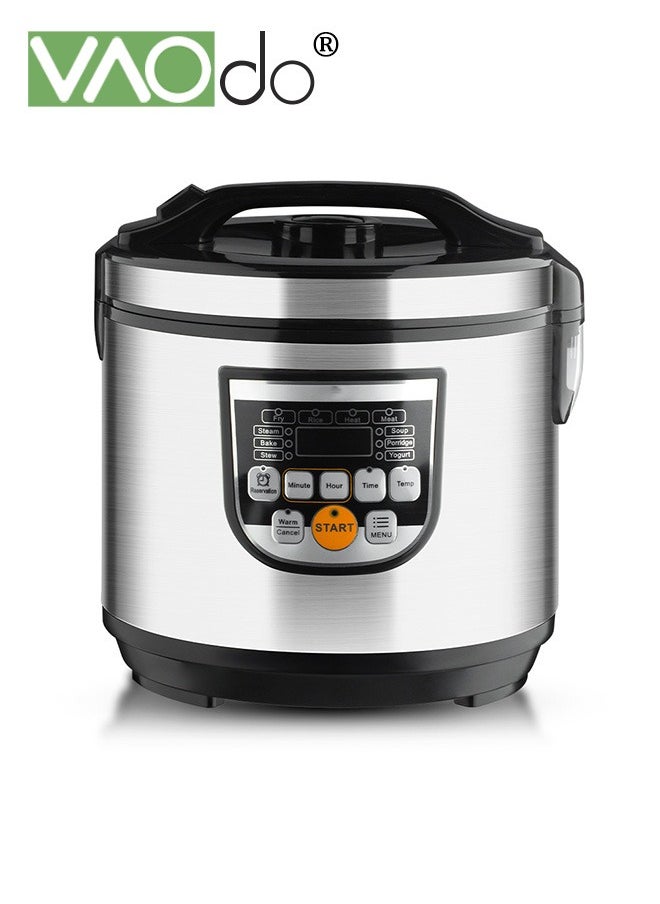 5L Digital Rice Cooker with Steamer 800W Slow Cooker Pot  with 10 Smart Cooking Modes